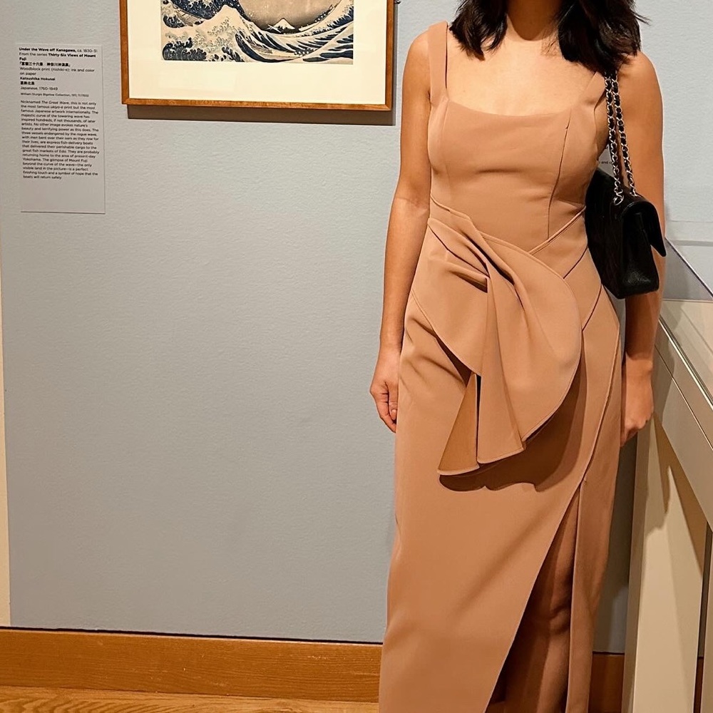 Acler Nude pencil dress with slit